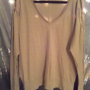 Chic Tan V-Neck Sweater